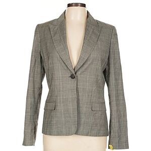 Elie Tahari Plaid Gray Blazer